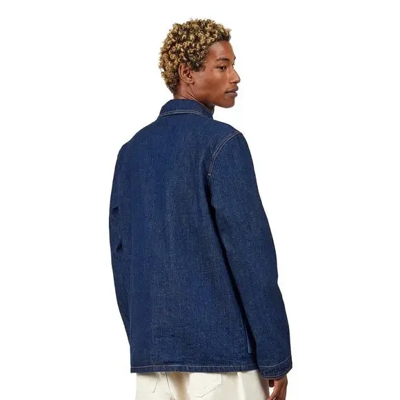 A.P.C. Indigo Anthonin Denim Patch Pocket Button Front Jean Jacket Size Small - Picture 3 of 16